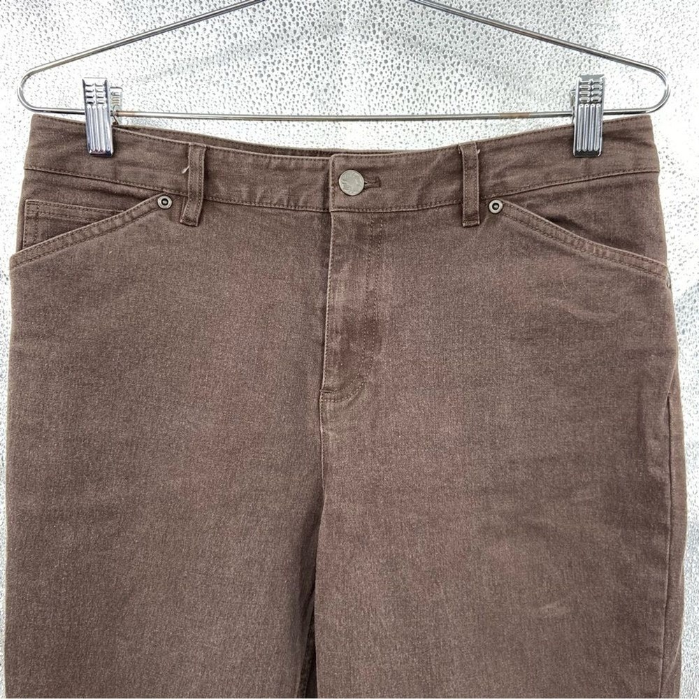 J. Jill Brown Stretch Denim Flare Leg‎ Pants Womens Size 10 Chocolate Brown - Picture 4 of 9